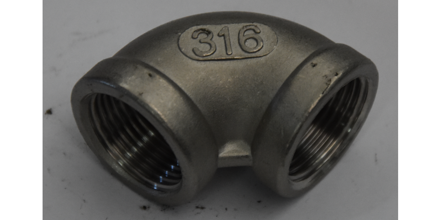 Joelho Roscado 90 F/F INOX AISI 316 3/4 Polegada