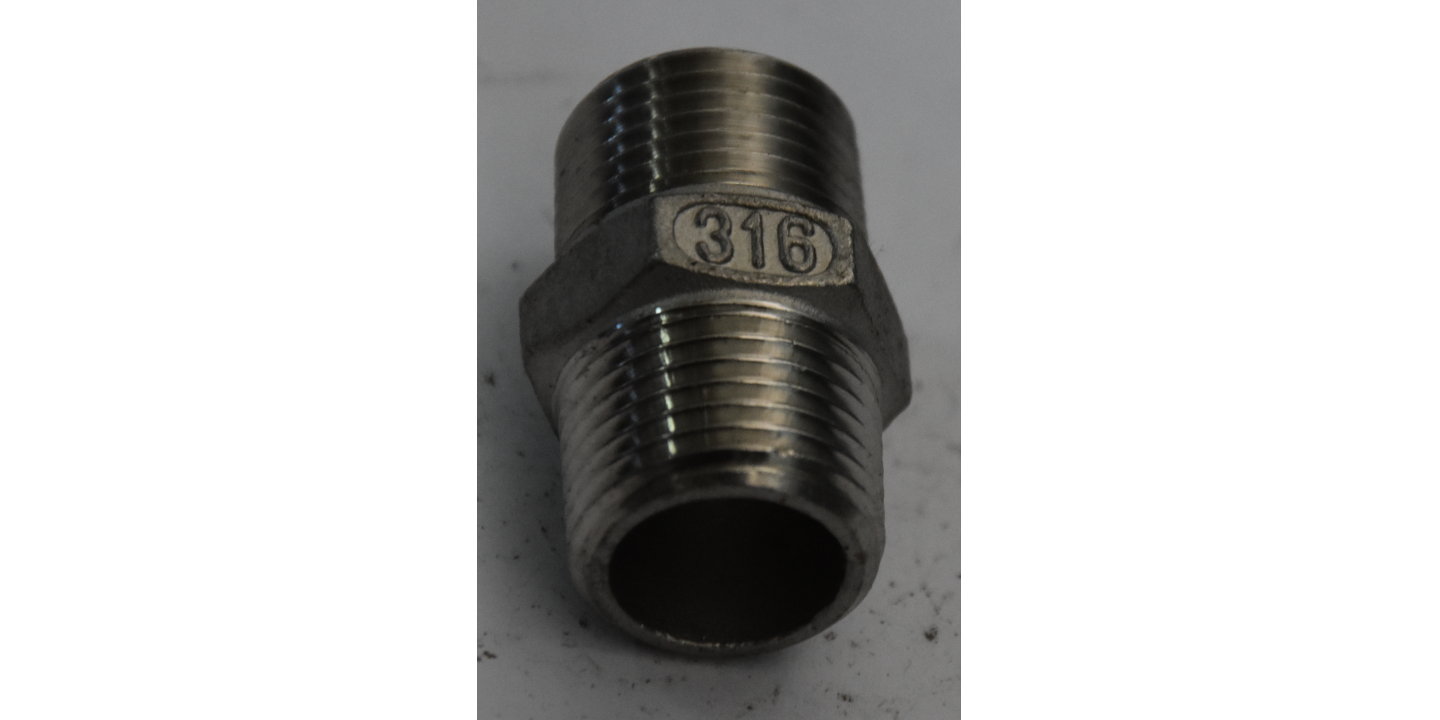 Double Hexagonal Cap M/M INOX AISI 316 1/2 Inch