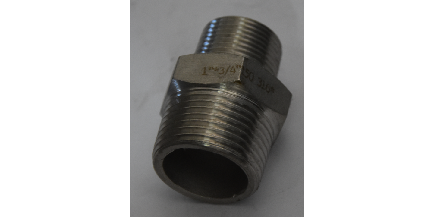 Double Cap Reduction M/M INOX AISI 316 1 to 3/4 Inches