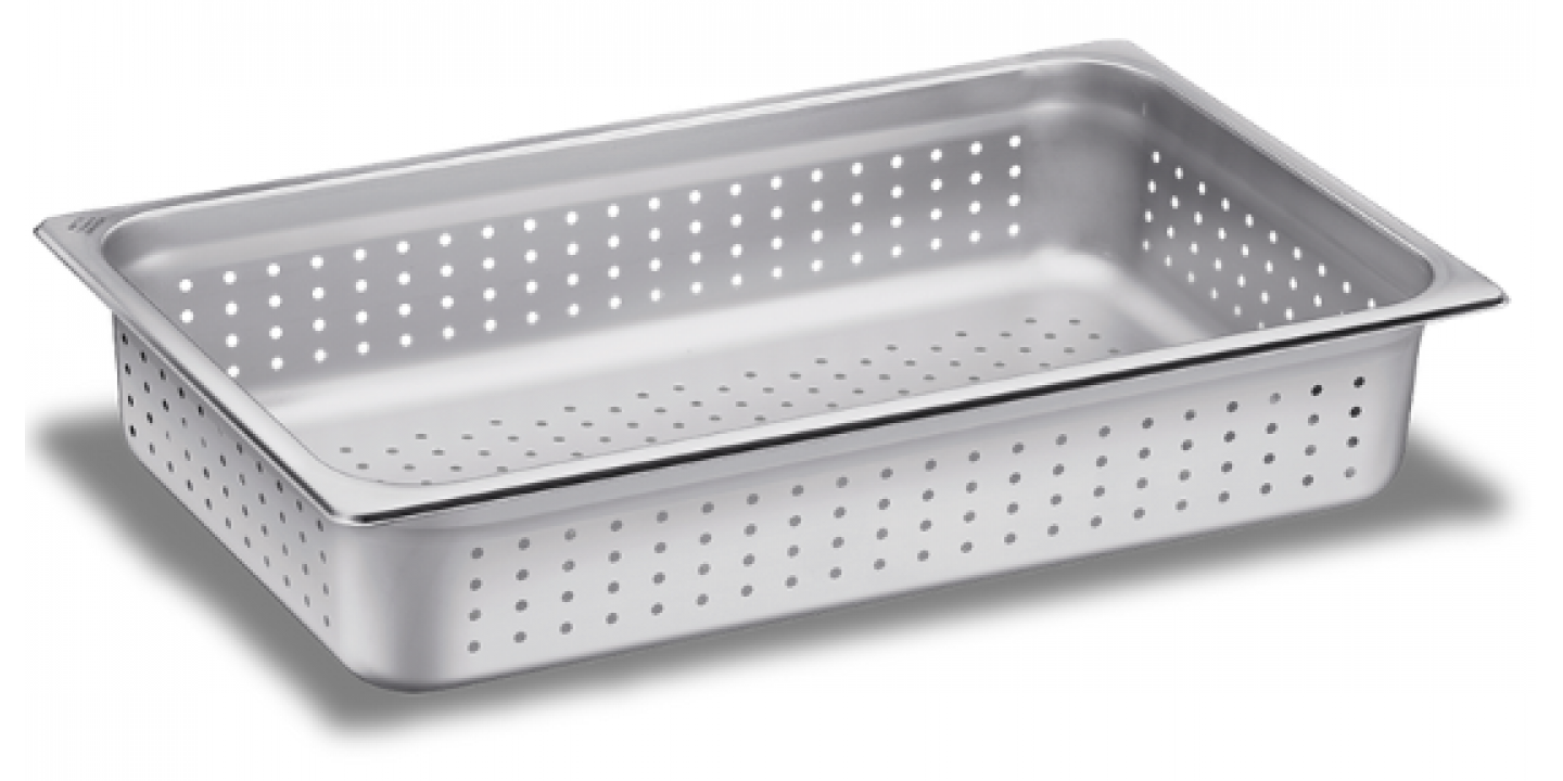 Recipient Gastronorm without handle perfurated 1/1-150